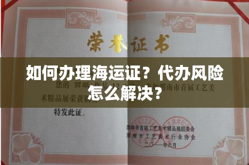 郑州如何办理海运证?代办风险怎么解决?